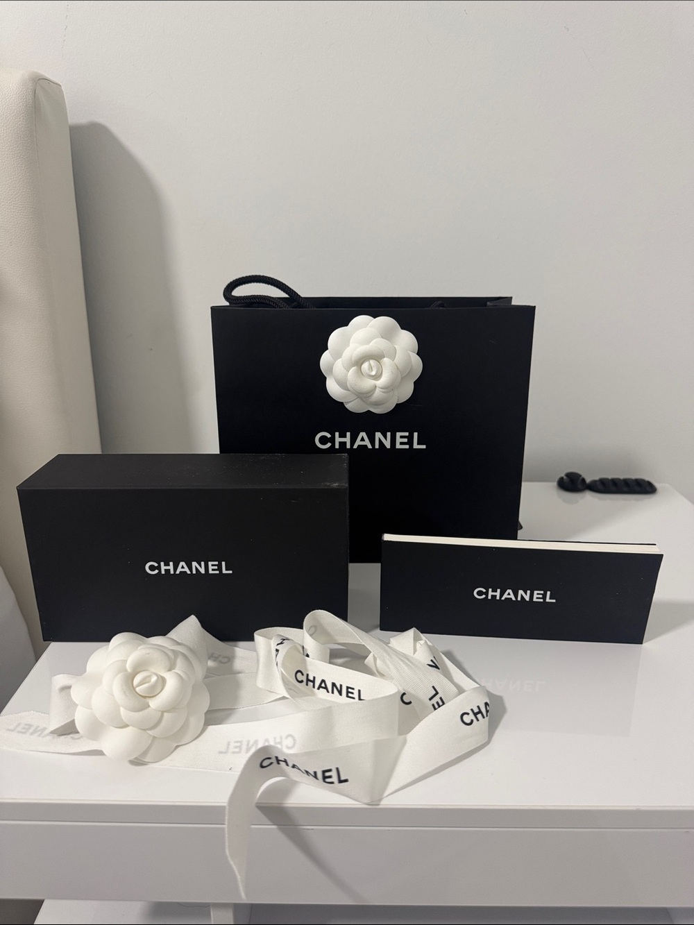 CHANEL Black and White Branded Packaging Set